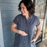 Charcoal June Dress Dresses THREAD & SUPPLY