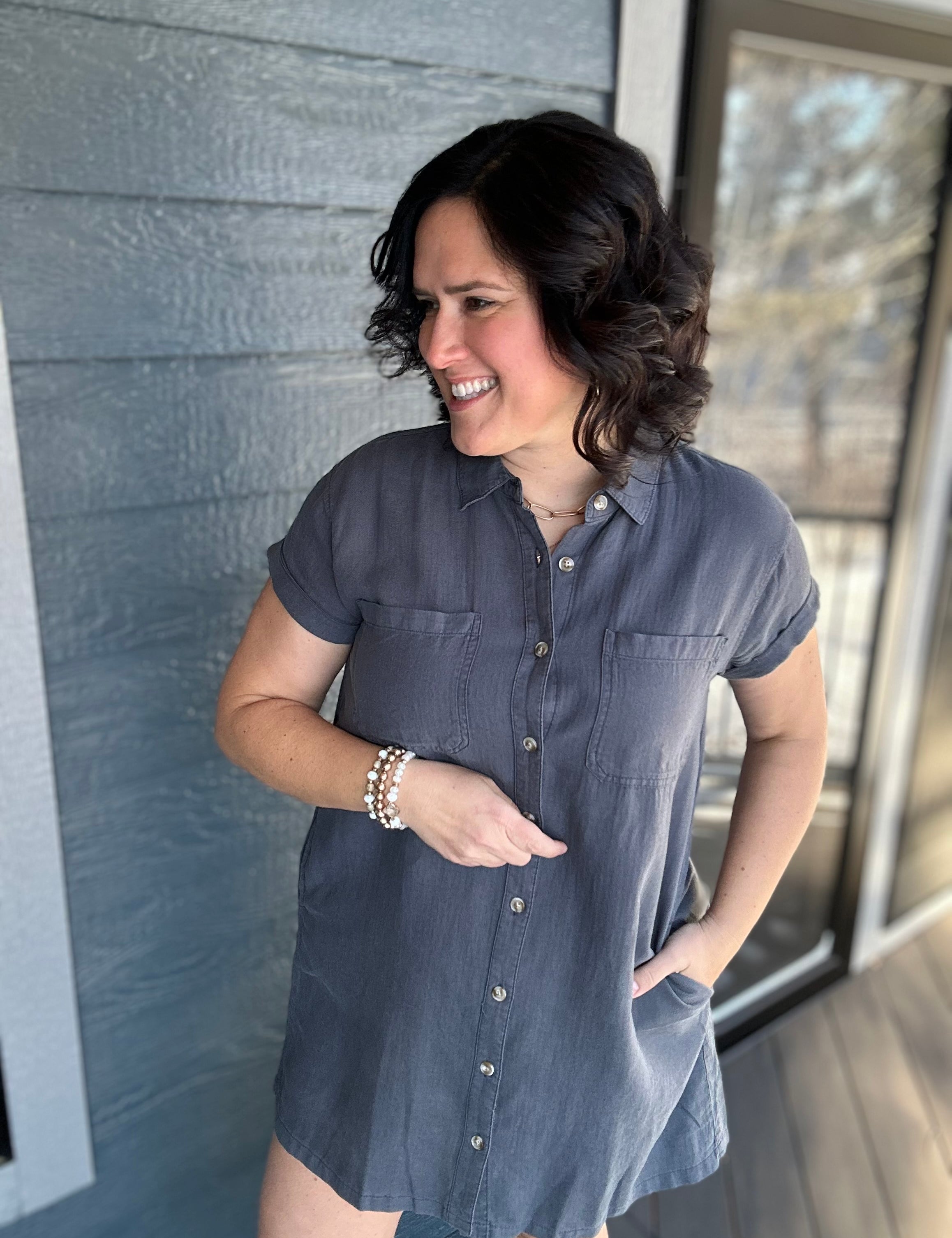 Charcoal June Dress Dresses THREAD & SUPPLY