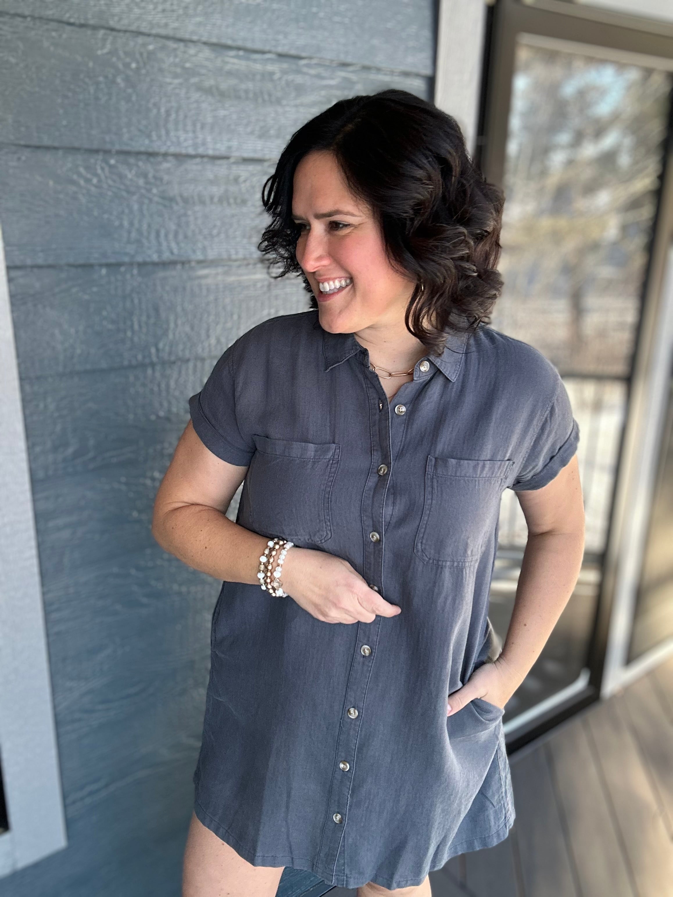 Charcoal June Dress Dresses THREAD & SUPPLY