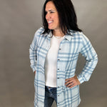 Blue Lynden Flannel Dress Dresses FLAG AND ANTHEM
