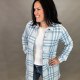 Blue Lynden Flannel Dress Dresses FLAG AND ANTHEM