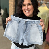 Blue/White Stripe Poppy Shorts