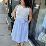 Blue & White Stripe Tank Dress Dresses STACCATO