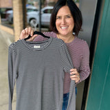 Black Cream Stripe Jess Top