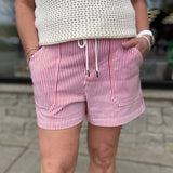 Red & White Buffy Drawstring Shorts Bottoms - Shorts FLAG AND ANTHEM
