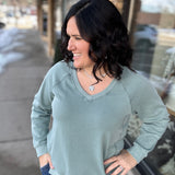 Light Teal Blue Ruby Sweatshirt Top- Sweatshirt THREAD & SUPPLY
