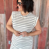 Ivory Black Stripe Avelin Dress Dresses THREAD & SUPPLY