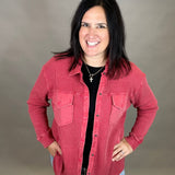 Garnet Mineral Washed Waffle Jacket Outerwear- Jackets MONO B