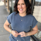 Washed Denim Blue Nova Top