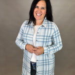 Blue Lynden Flannel Dress Dresses FLAG AND ANTHEM