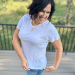 White Foundation Slub Tee Top - Tee Z Supply