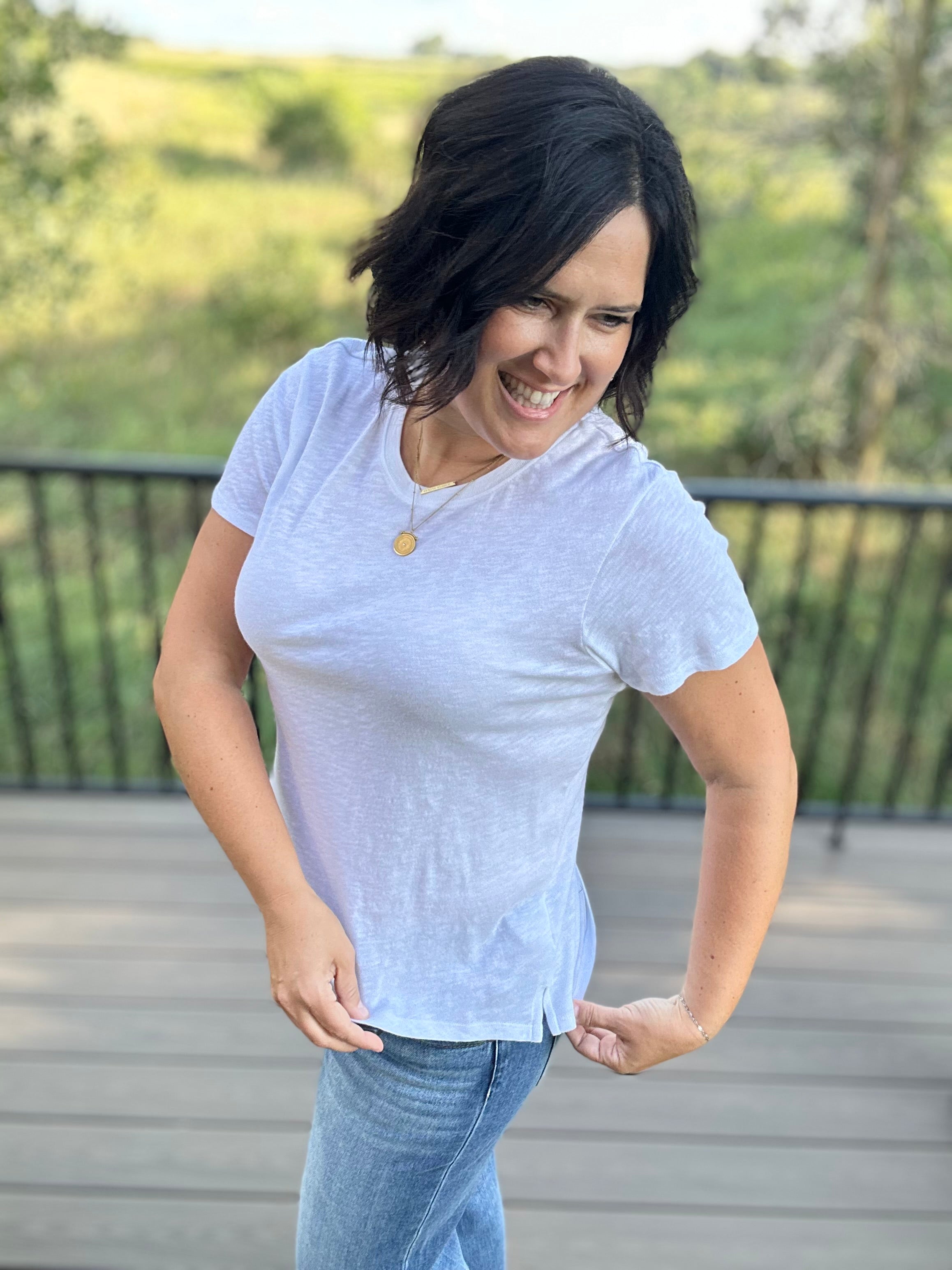 White Foundation Slub Tee Top - Tee Z Supply