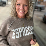 Mocha Soft Brush Textured Espresso Pullover Top - Sweater HEM & THREAD