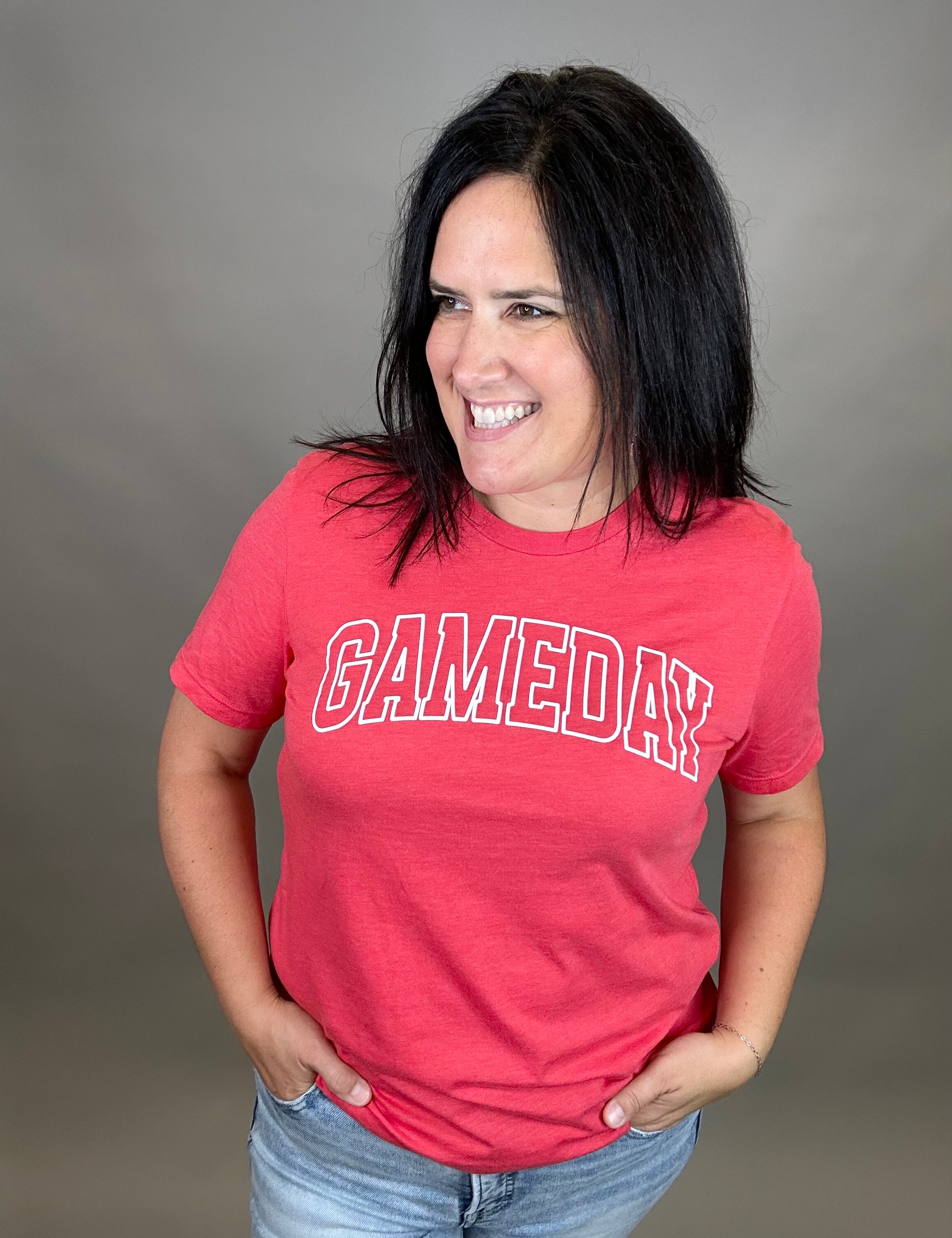 Red Game Day Tee Top - Tee MUGSBY