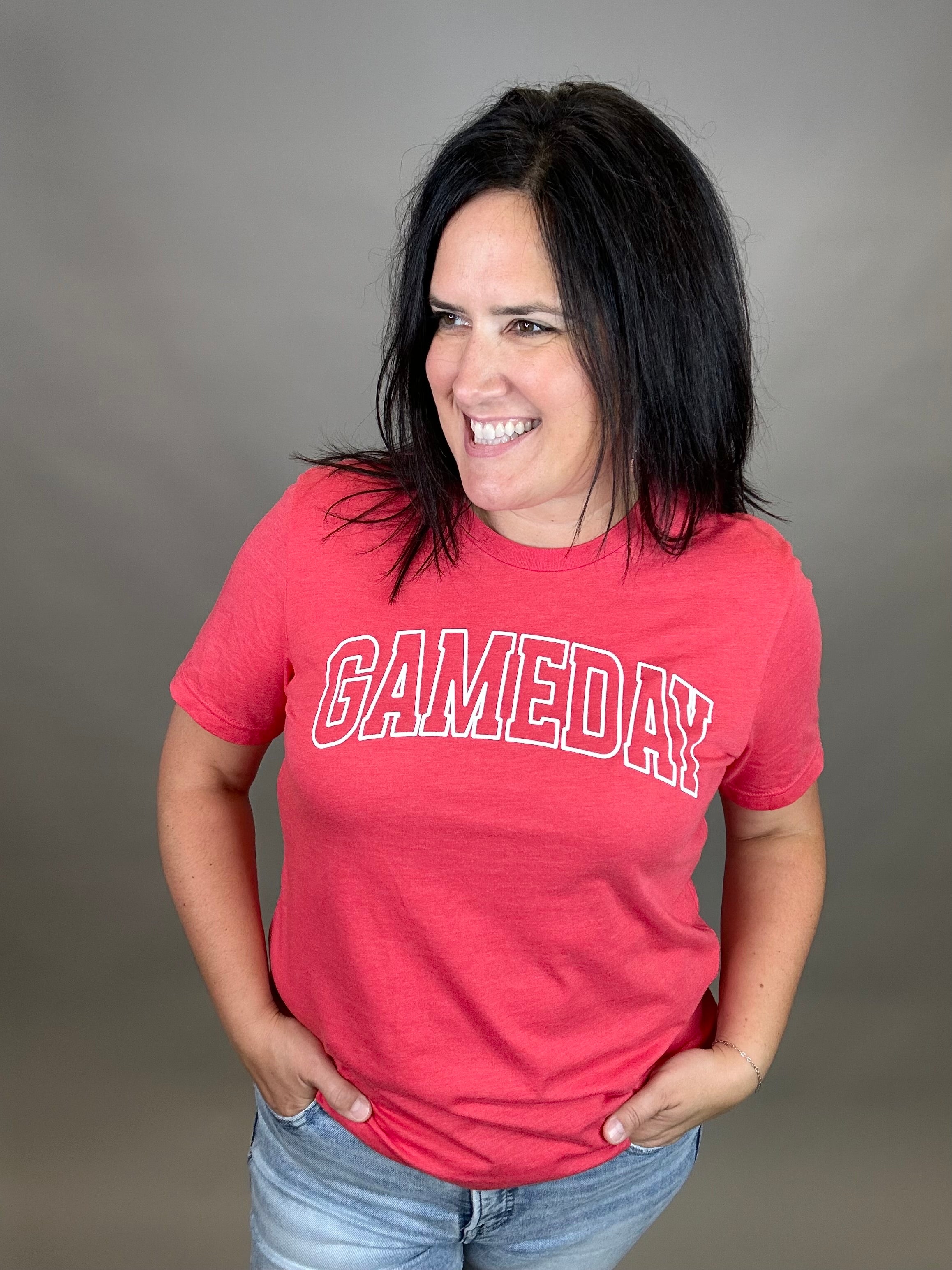 Red Game Day Tee Top - Tee MUGSBY