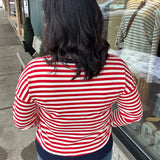 Red/Navy Crew Neck Sweatshirt