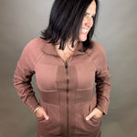 Brown French Terry Mini Dress Dresses DOE & RAE