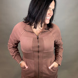 Brown French Terry Mini Dress Dresses DOE & RAE