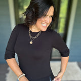 Black Knit Top Top - Sweater DOE & RAE