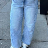 High Rise Crop Barrel Jeans