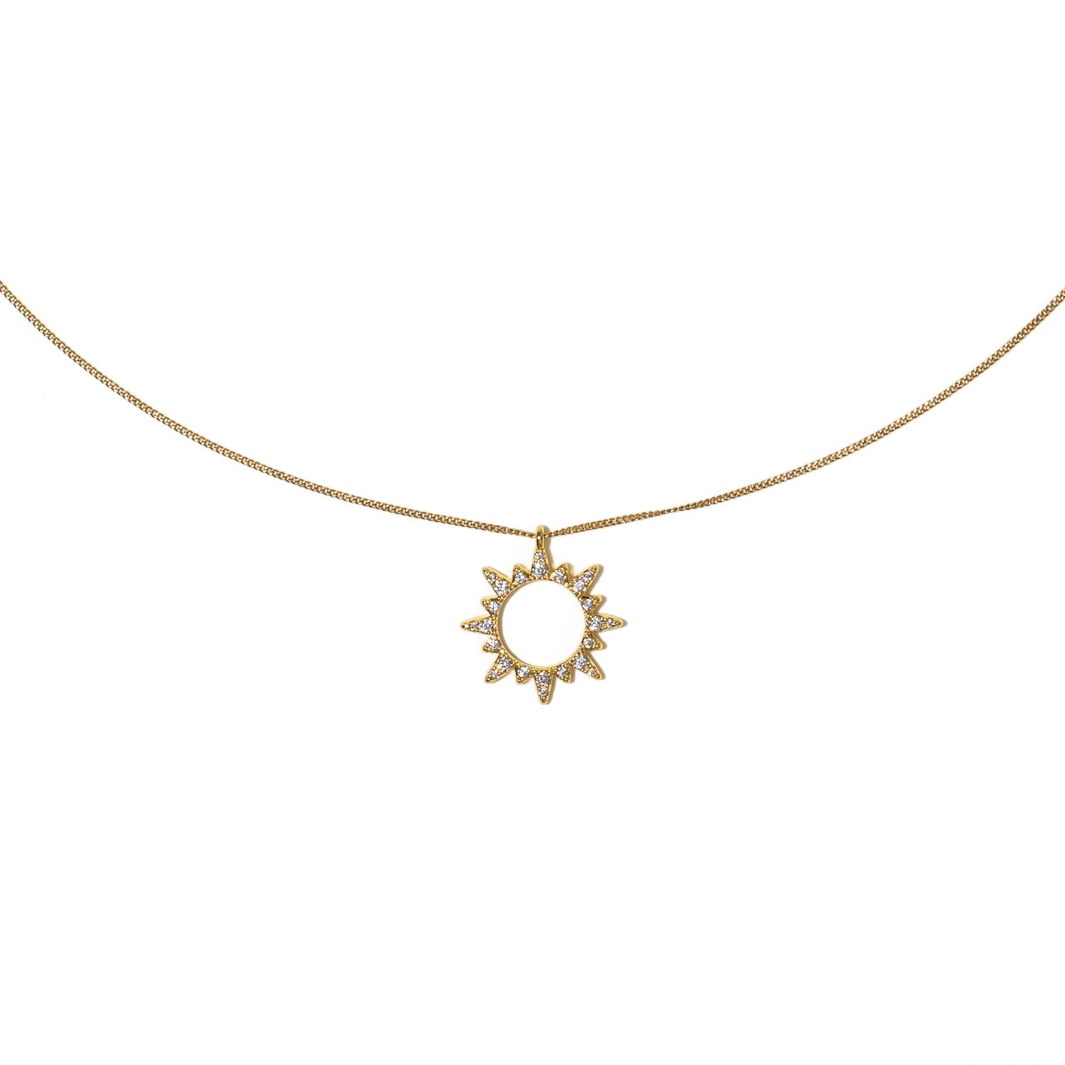 18K Gold Star Shaped Diamond Necklace Jewelry- Necklace Brenda Grands Jewelry