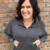 Charcoal Quarter Zip Sweatshirt