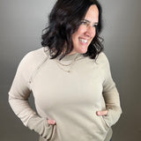 Tan Zipper Closure Sweatshirt