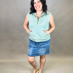 Thyme Zip Front Sleeveless Top Top- Sweatshirt DOE & RAE