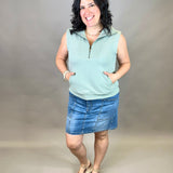Thyme Zip Front Sleeveless Top Top- Sweatshirt DOE & RAE