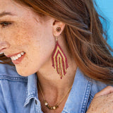Haley Maroon and Gold Earrings INK + ALLOY