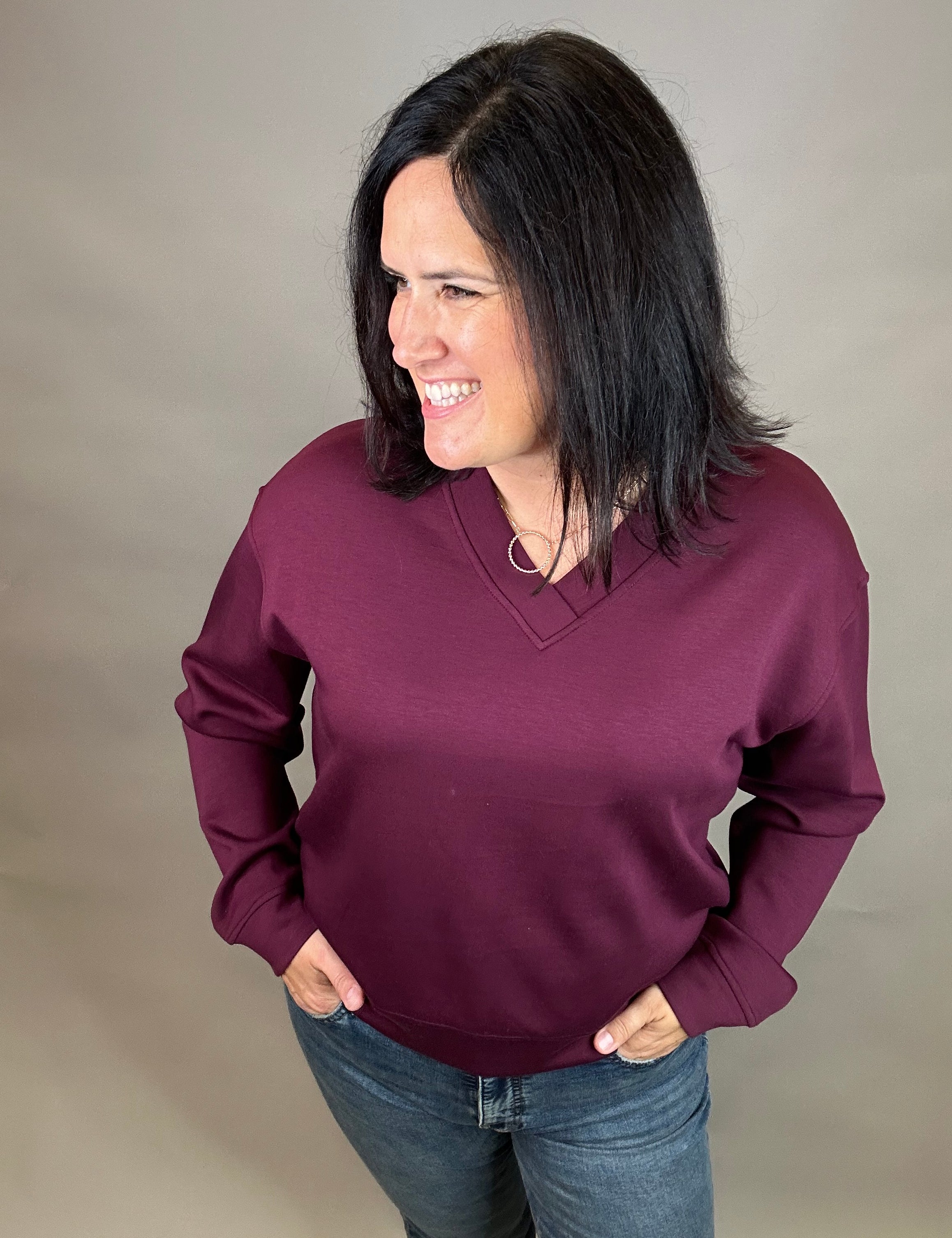 Port Hartley V Neck Top Top - Sweatshirt P.CILL