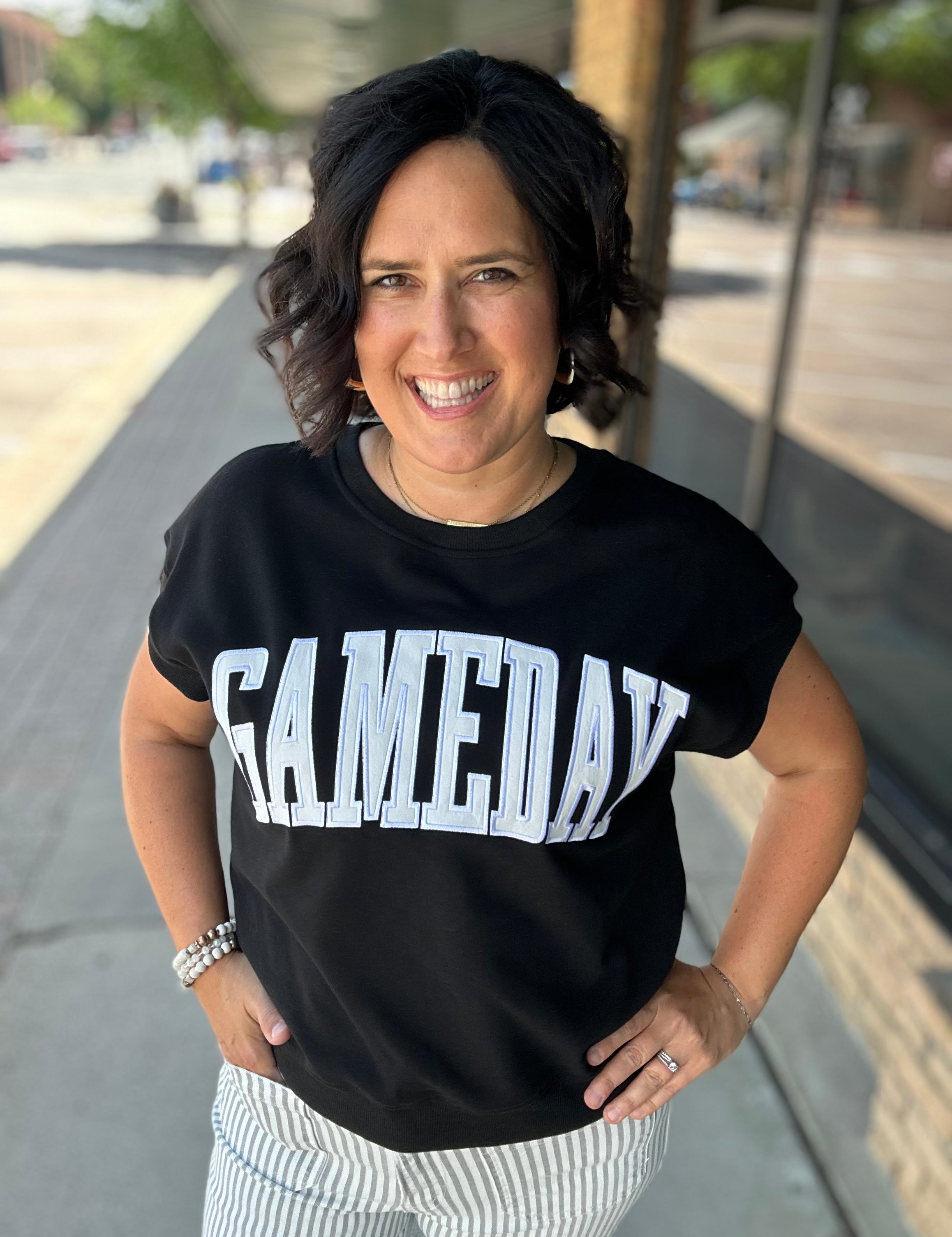 Black Game Day Top Top- Sweatshirt PANACHE