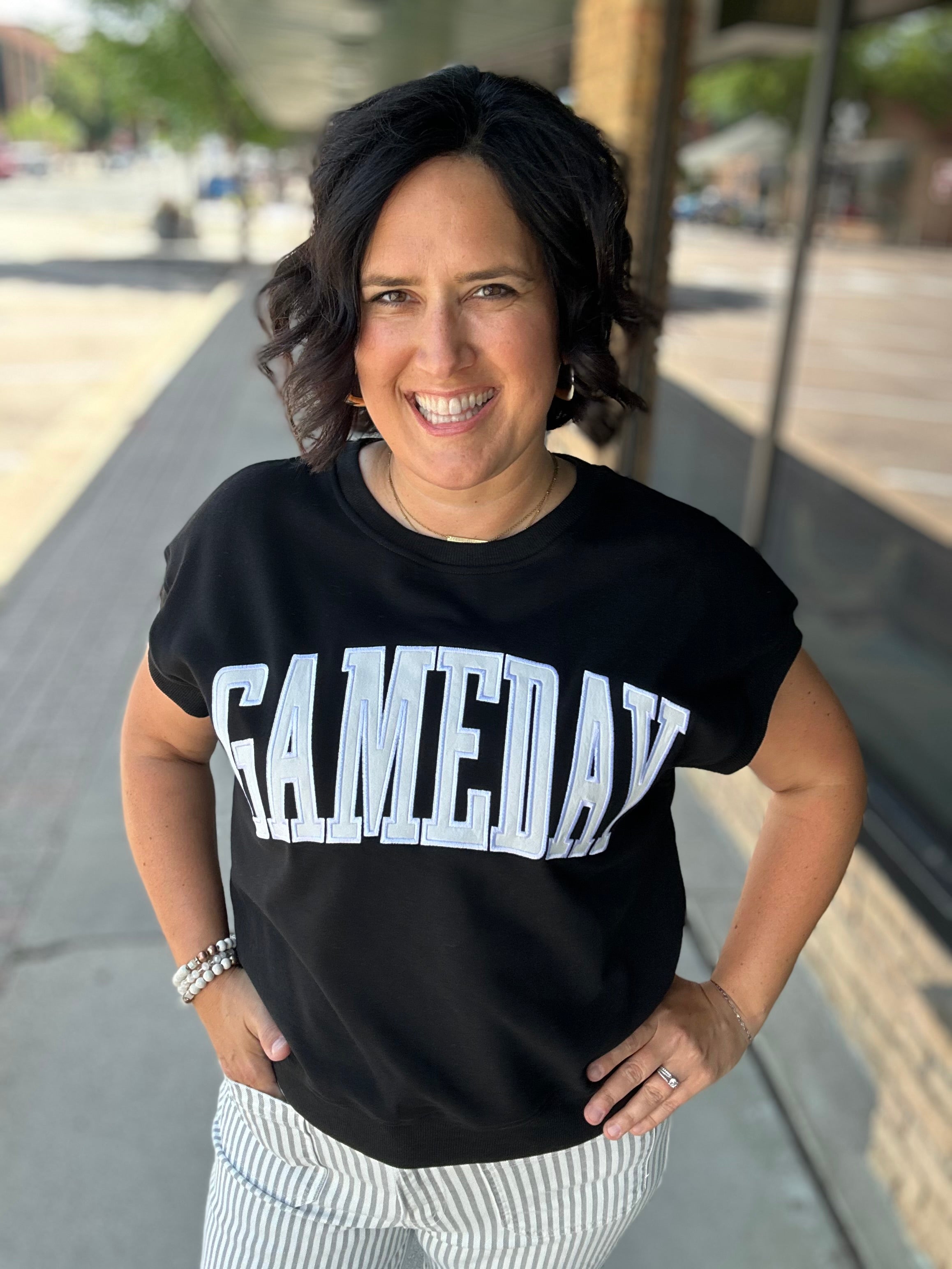 Black Game Day Top Top- Sweatshirt PANACHE