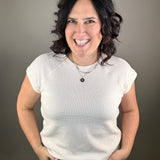 Cream Cloudy Knit Top Top - Tee TRES BIEN