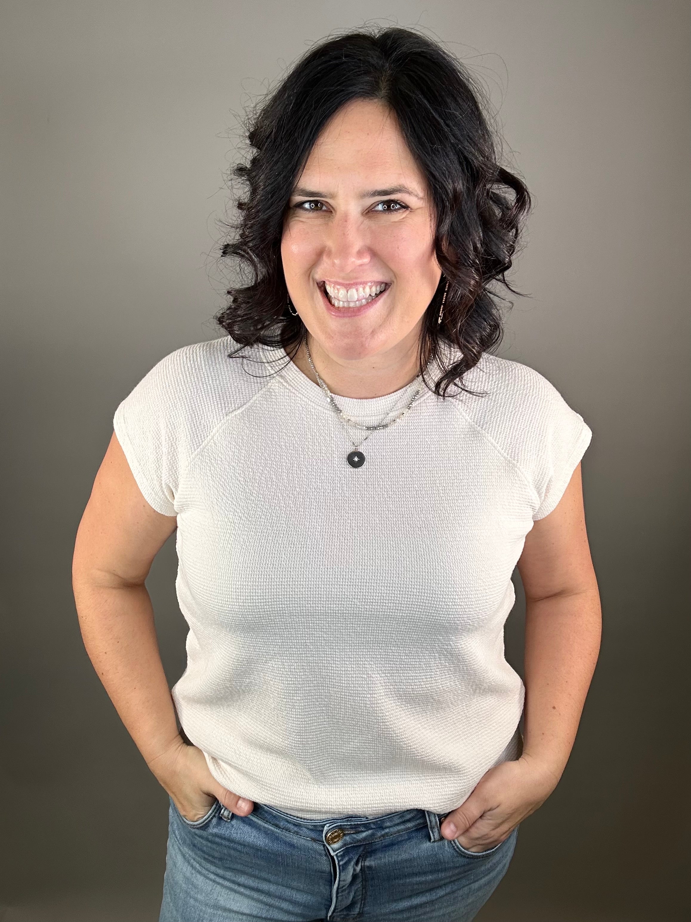 Cream Cloudy Knit Top Top - Tee TRES BIEN