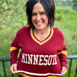 Maroon Minnesota University Sweater Top - Sweater Tea n Rose
