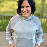 Heather Grey Waffle Mixed-Media Hoodie
