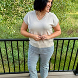 Cap Sleeve Cashmere Blend Top