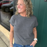 Charcoal Everyday Short Sleeve Top Top - Tee STACCATO