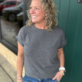 Charcoal Everyday Short Sleeve Top Top - Tee STACCATO