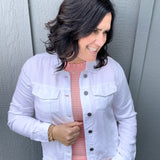 Blush Peach Stripe Ruffle Tank Tops- Tanks DOE & RAE