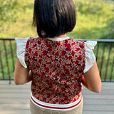 Contrast Burgundy Floral Knit Top