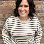 Oatmeal/Charcoal Soft Knitted Top Top - Sweater MIOU MUSE