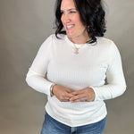 Ivory Hacci Ribbed Knit Top Top - Sweater STACCATO