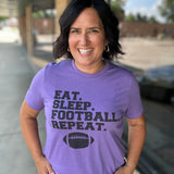Purple Eat Sleep Football Repeat