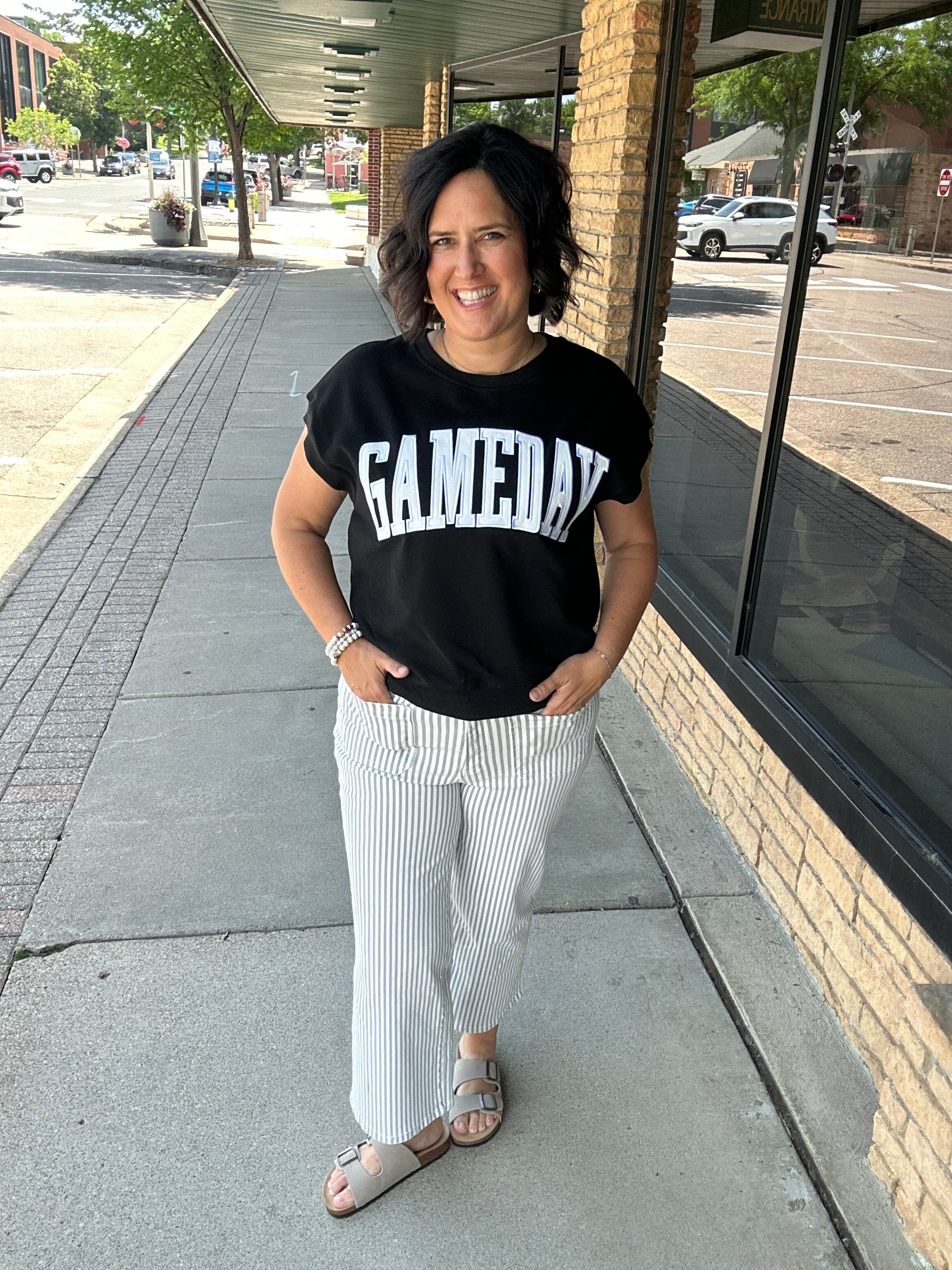 Black Game Day Top Top- Sweatshirt PANACHE