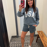 Navy Jordan USA Sweatshirt Top - Sweatshirt THREAD & SUPPLY
