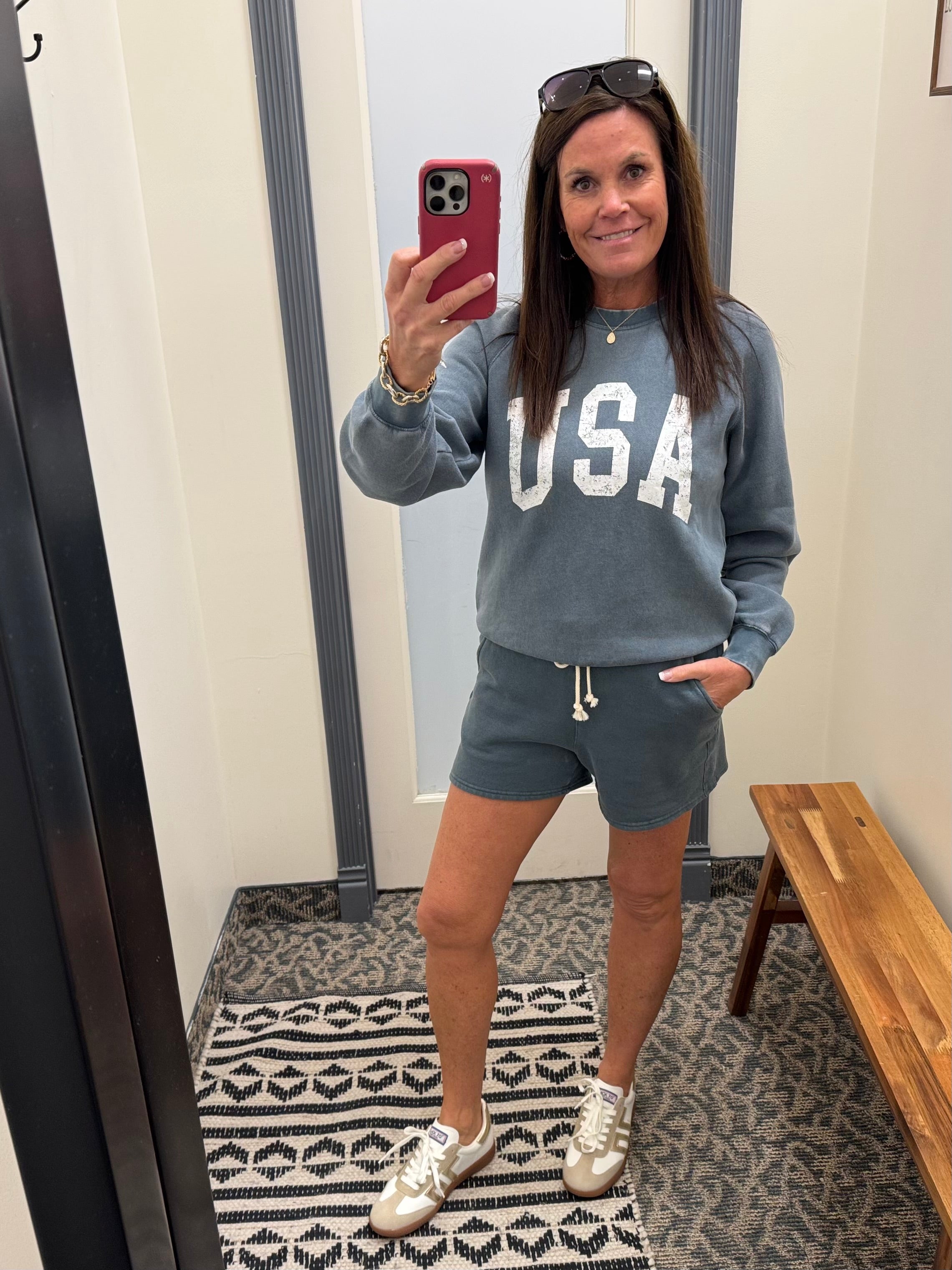 Navy Jordan USA Sweatshirt Top - Sweatshirt THREAD & SUPPLY