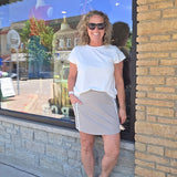 Mushroom White Rib Carlton Skort