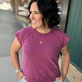Burgundy Wash Hana Dolman Lounge Tee Top - Tee FLAG AND ANTHEM